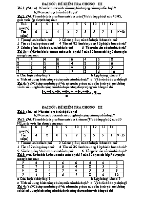 Đại số 7 Đề kiểm tra chương III